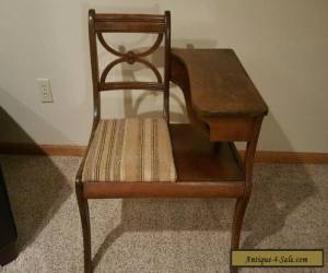 Item ANTIQUE WOODEN GOSSIP  BENCH~ PHONE TABLE ~ vintage desk for Sale