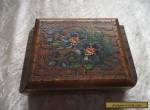 Vintage Wooden hand Painted Floral Box for Sale