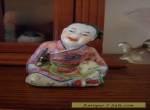 CHINESE FIGURINE BOY SMILING OPEN MOUTH PORCELAIN for Sale