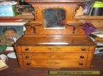 Antique 19th century Salesman's Sample 3 drawer Dresser with mirror Doll Toy VT for Sale