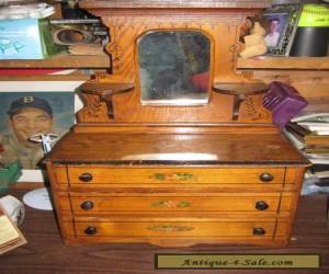 Item Antique 19th century Salesman's Sample 3 drawer Dresser with mirror Doll Toy VT for Sale