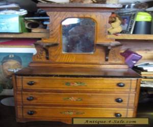 Item Antique 19th century Salesman's Sample 3 drawer Dresser with mirror Doll Toy VT for Sale