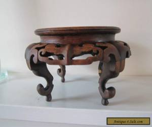 Item Antique Japanese / Chinese carved wood stand for vase for Sale