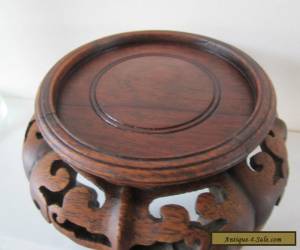 Item Antique Japanese / Chinese carved wood stand for vase for Sale