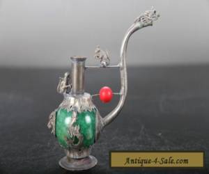 Item  Oriental Vintage Tibetan silver Handwork Usable Smoking Tool Pipe E480 for Sale