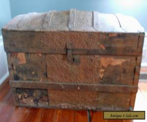 Item VINTAGE ANTIQUE 1870-90 VICTORIAN STEAMER CAMEL BACK TRUNK WOODEN CHEST  for Sale