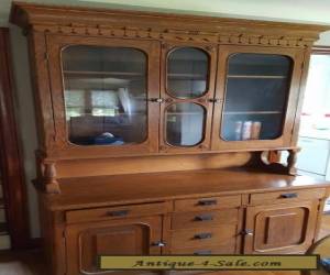 Item Antique Oak and Glass China Cabinet for Sale