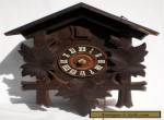 ANTIQUE GERMAN BLACK FOREST CHALET STYLE CUCKOO CLOCK WITH BRASS MOVEMENT for Sale