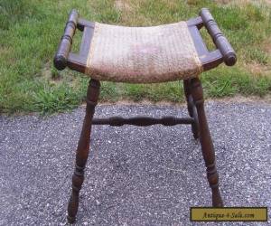 Item Vintage Antique Victorian Oak Saddle Stool Chair Egyptian Revival Style for Sale