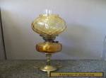 Edwardian Brass & Amber Glass 64 cm Oil Lamp for Sale