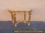 French Pedestal Table Vintage Gold Leaf Marble Top Louis XV Baroque for Sale