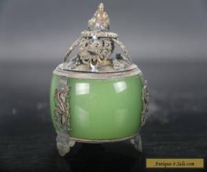 Item  Retro  Exquisite carving dragon jade Incense burner smiling  Buddha lid E713 for Sale