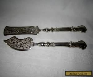 Item Antique Art Nouveau decorative pair of silver plate servers for Sale
