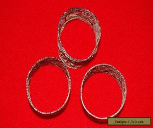 Item Antique Silver Plate Filigree Napkin Rings Set of 3 for Sale