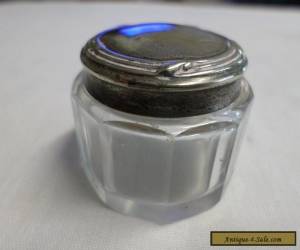 Item Small Glass Vanity Pot with Silver Plated Lid  for Sale