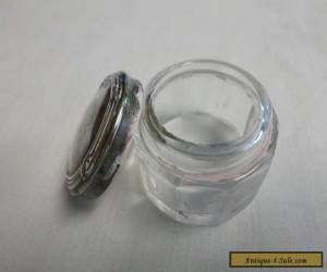 Item Small Glass Vanity Pot with Silver Plated Lid  for Sale