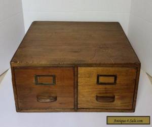 Item Antique Globe Wernicke 2 Drawer Library Card Index File Cabinet Oak Wood  for Sale