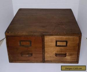 Item Antique Globe Wernicke 2 Drawer Library Card Index File Cabinet Oak Wood  for Sale