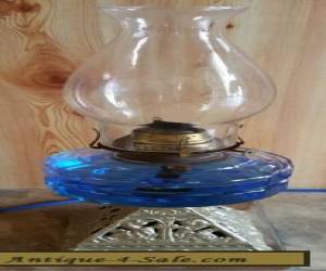 Item ANTIQUE LARGE "CLEAR GLASS OIL KEROSENE LAMP WITH SOLID BRASS BASE "  for Sale
