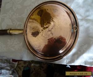 Item Antique/vintage copper warming pan with brass and wooden handle for Sale
