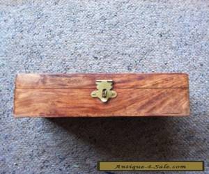 Item Teak Casket With Brass Inlay. for Sale