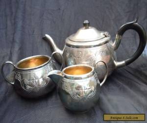 Item BEAUTIFUL ANTIQUE SOLID SILVER TEA SET. for Sale