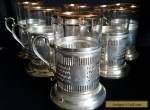 Vintage KARS  STERLING Silver TEA Glass Holder PIERSED W/FEDERAL GLASS Set of 6 for Sale