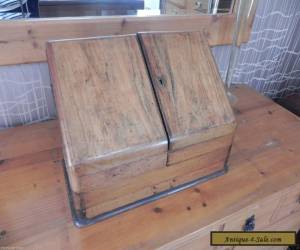 Item 19th Century Victorian Oak and Walnut veneer? Desk Top Stationary Box for Sale