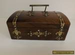 Antique Gothic Style  Walnut Brass Bound Casket for Sale