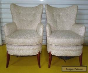 Item Vintage Pair Barrel Back Mid Century Lounge Club Chairs Danish Modern 051403 for Sale