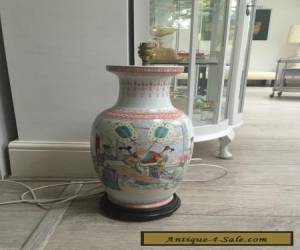 Item large antique vintage oriental chinese table lamp  for Sale