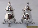 Vintage Strachan Silver Plate Salt & Pepper Shakers, Claw Feet for Sale