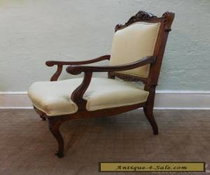 Item Antique French Louis XV Style Carved Open Arm Chair Fauteuil for Sale