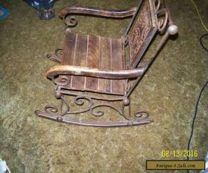Item very rare child rocking chair metal and wood for Sale