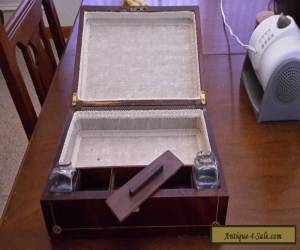 Item Antique Vintage Inlaid Wood Document Writing Box with Inkwells for Sale