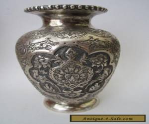 Item Exceptional Fine Quality Antique Persian Islamic Solid Silver Vase  for Sale