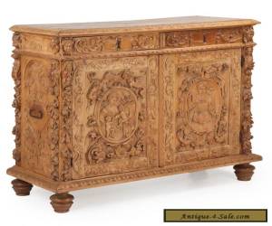 Item Continental Carved Antique Baroque Beechwood Cabinet Cupboard, 19th Century for Sale