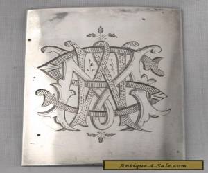Item Vintage Silver Belt Buckle - Monogrammed for Sale