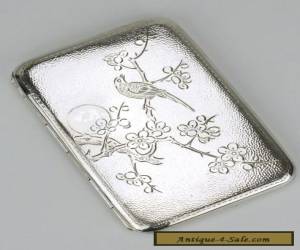 Item Solid silver Chinese Export small cigarette case box 1910s tabatiere  for Sale