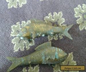 Item Vintage Antique Edwardian Chinese Bronze Pair of Carp Fish for Sale