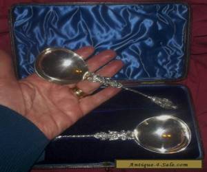 Item ANTIQUE BOXED PAIR STERLING SILVER APOSTLE SPOONS SHEFFIELD 1897 for Sale