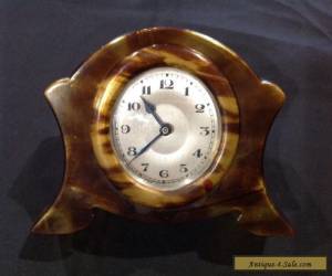 Item Vintage Faux Tortoise Shell Desk Clock for Sale