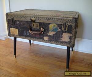 Item 1870's Steamer Trunk Antique Trunk Stagecoach Trunk Vintage Chest Coffee Table for Sale