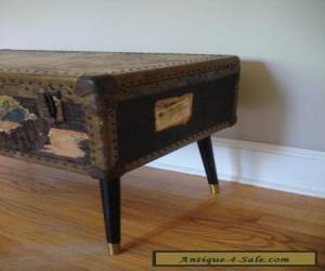 Item 1870's Steamer Trunk Antique Trunk Stagecoach Trunk Vintage Chest Coffee Table for Sale