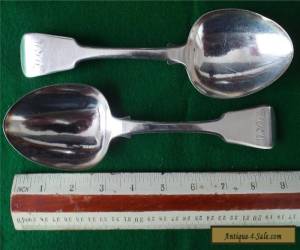 Item SILVER TABLE SPOONS PAIR OF 9" ANTIQUE LONDON H/MARKED 1833 WILLIAM EATON for Sale