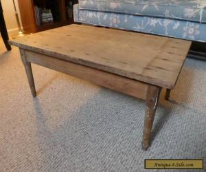 Item Antique Wood Coffee Table or Child's Table w/ One Board Top Vintage Primitive for Sale