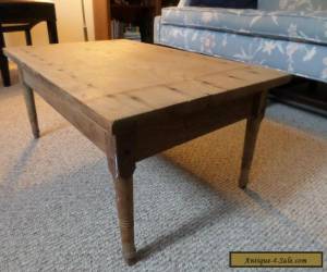 Item Antique Wood Coffee Table or Child's Table w/ One Board Top Vintage Primitive for Sale