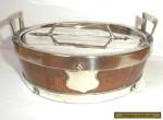 Victorian Oak & Silver Plated  Butter Dish with silver plated Mounts c1890 for Sale