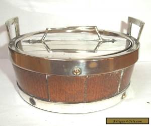 Item Victorian Oak & Silver Plated  Butter Dish with silver plated Mounts c1890 for Sale