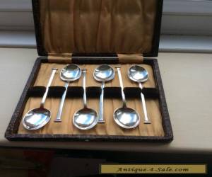 Item SET OF 6 MAPPIN & WEBB COFFEE SPOONS TEASPOONS SOLID SILVER SHEFFIELD 1929 for Sale